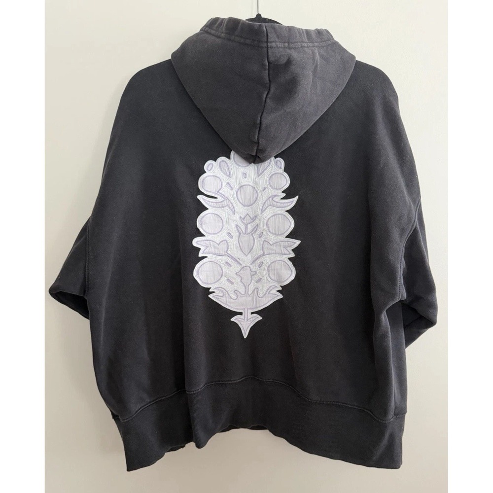 Free people Movement Sprint To The Finish Logo Hoodie Black/White Womens Size Sm